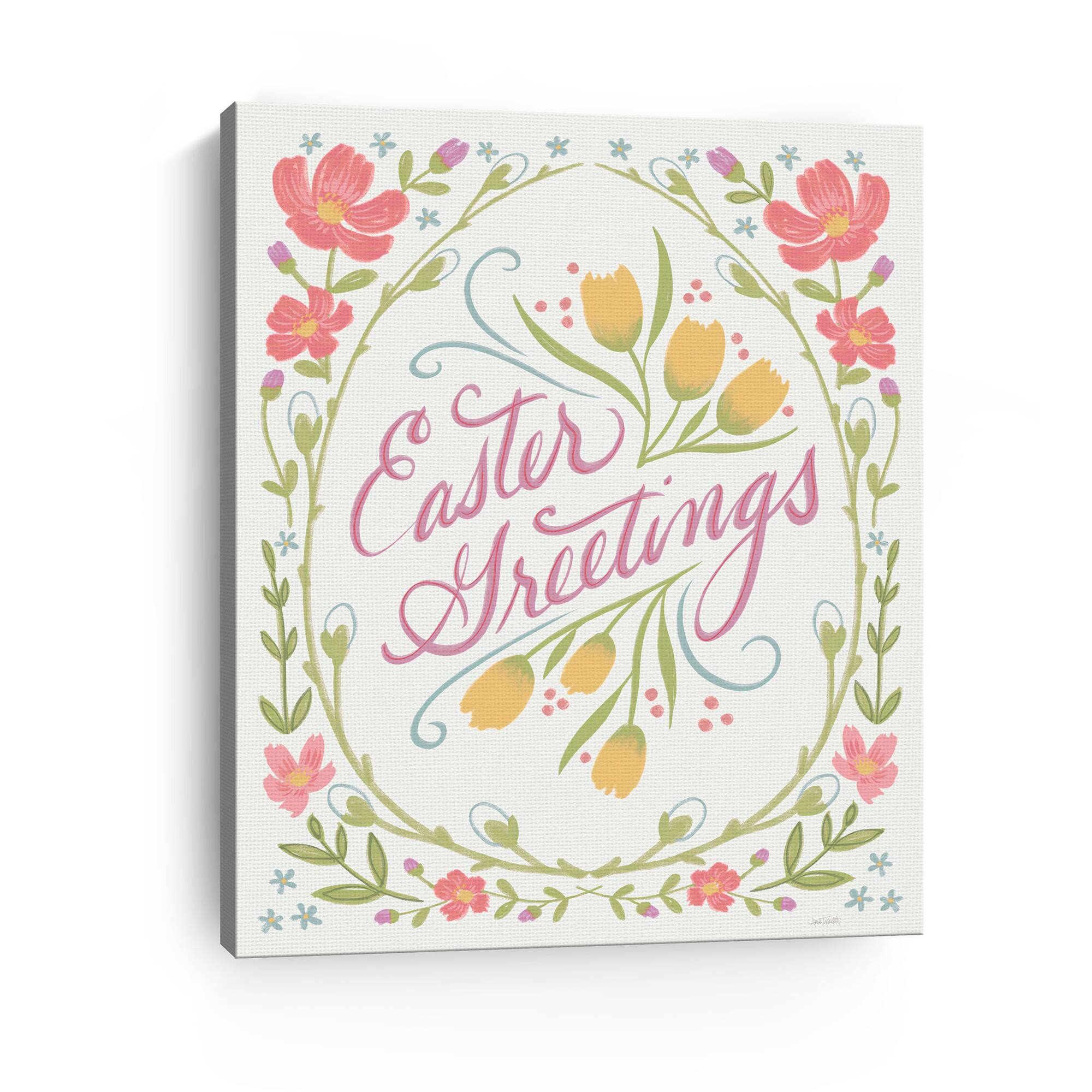Lumaprints Easter Greetings I Light Canvas Giclée Art
